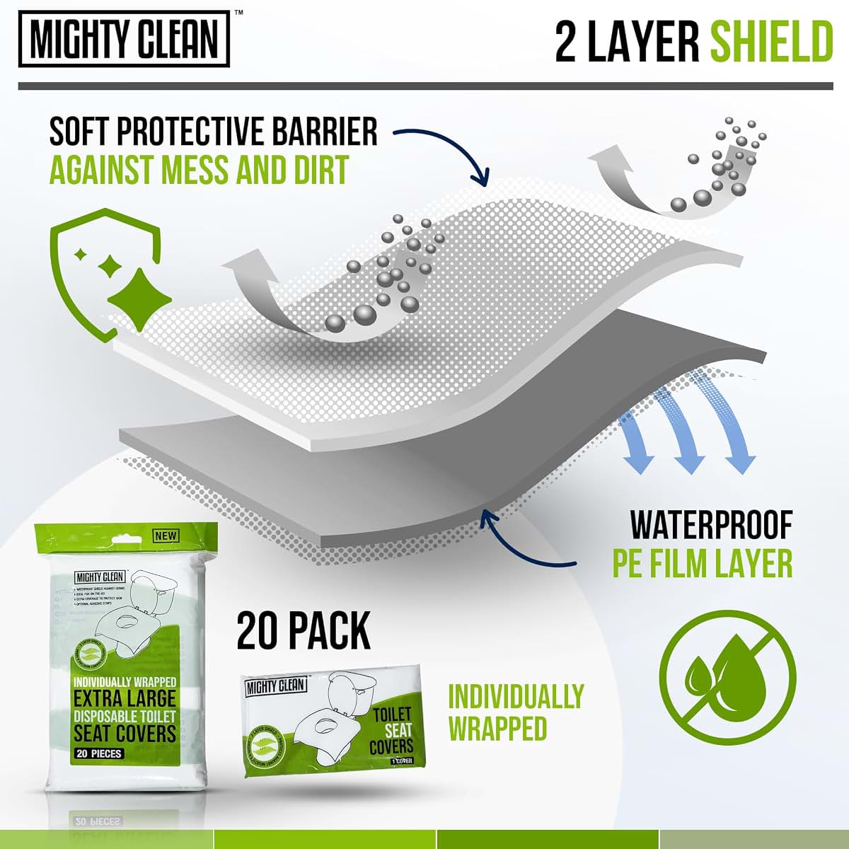 Mighty Clean Extra Large Disposable Toilet Seat Covers