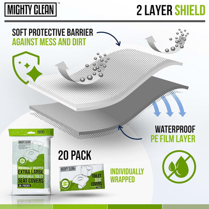 Mighty Clean Extra Large Disposable Toilet Seat Covers