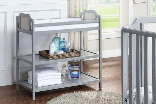 Suite Bebe Brees Changing Table in Gray and Vintage Birch