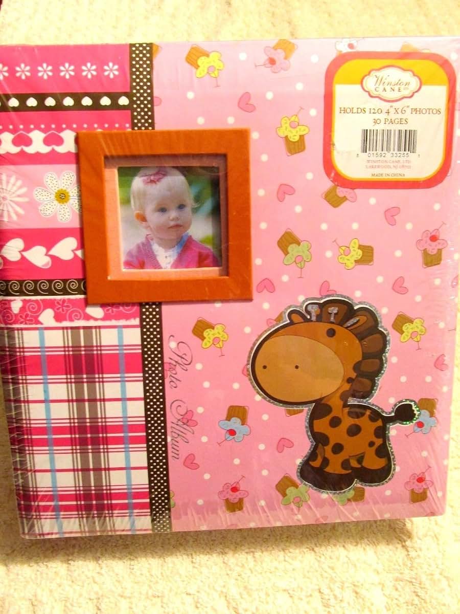 Winston Cane Baby Giraffe Photo Album For 4x6 Pictures