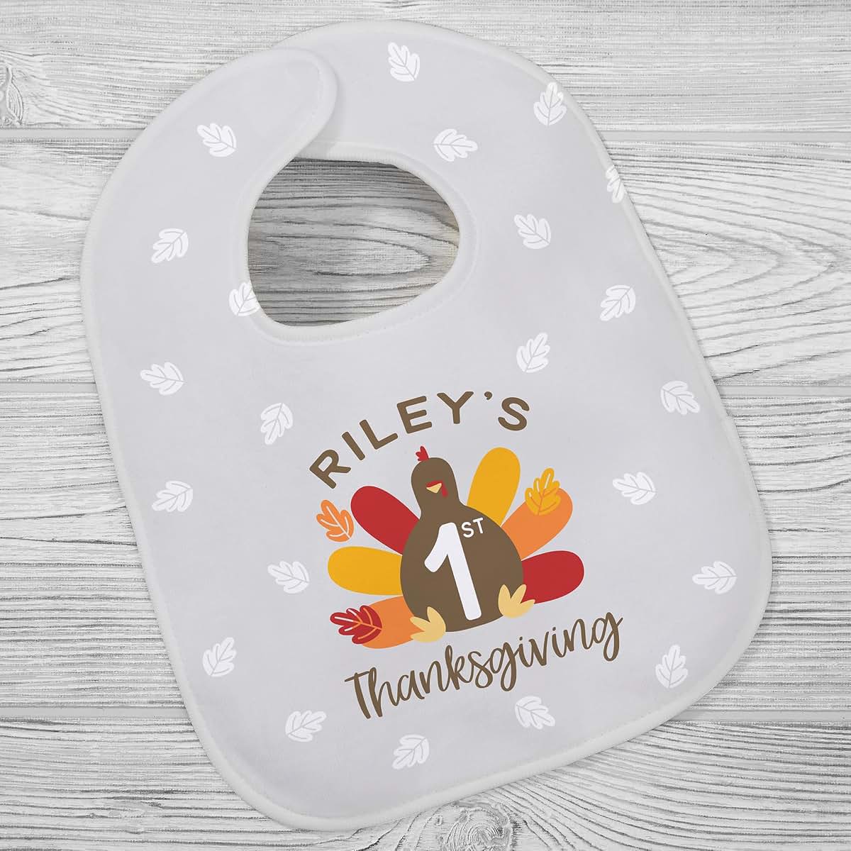 Personalization Universe First Thanksgiving Personalized Baby Bib (photo 2)