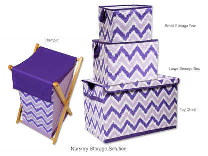 Bacati Mix N Match Ikat Zigzag Chevron Nursery Storage Changing Table Storage Runner Purple (photo 3)