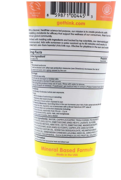 Thinksport Kids Sunscreen SPF 50 for Outdoor Activities, 6 Ounce