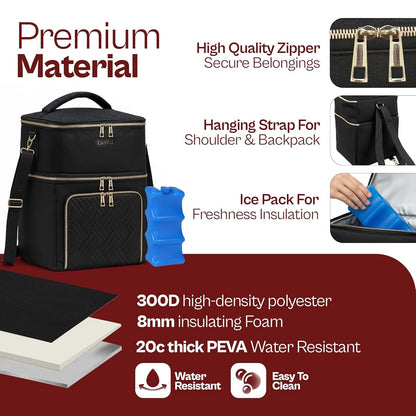 Castal Insulated Breast Pump Bag Cooler Tote for Travel