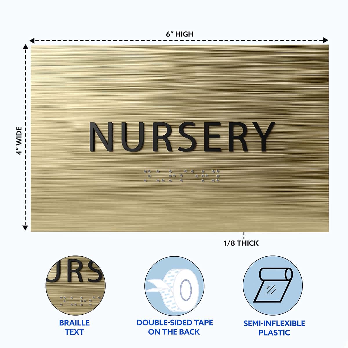 Ada Central Signs Baby Nursery Sign With Grade 2 Braille