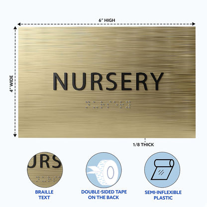Ada Central Signs Baby Nursery Sign With Grade 2 Braille