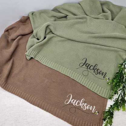 Noni Luxury Personalized Baby Blanket, Custom Knit Baby Blanket, Baby Gifts Personalized, Baby Blanket, Baby Blanket (photo 3)