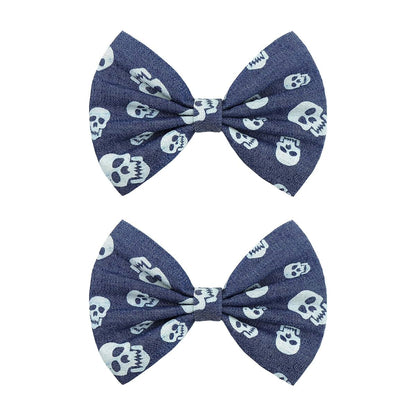 BabyOneStop Halloween Skeleton Hair Bows For Girls