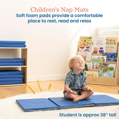 ECR4Kids Everyday Folding Rest Time Mat, 3-Section Sleeping Pad