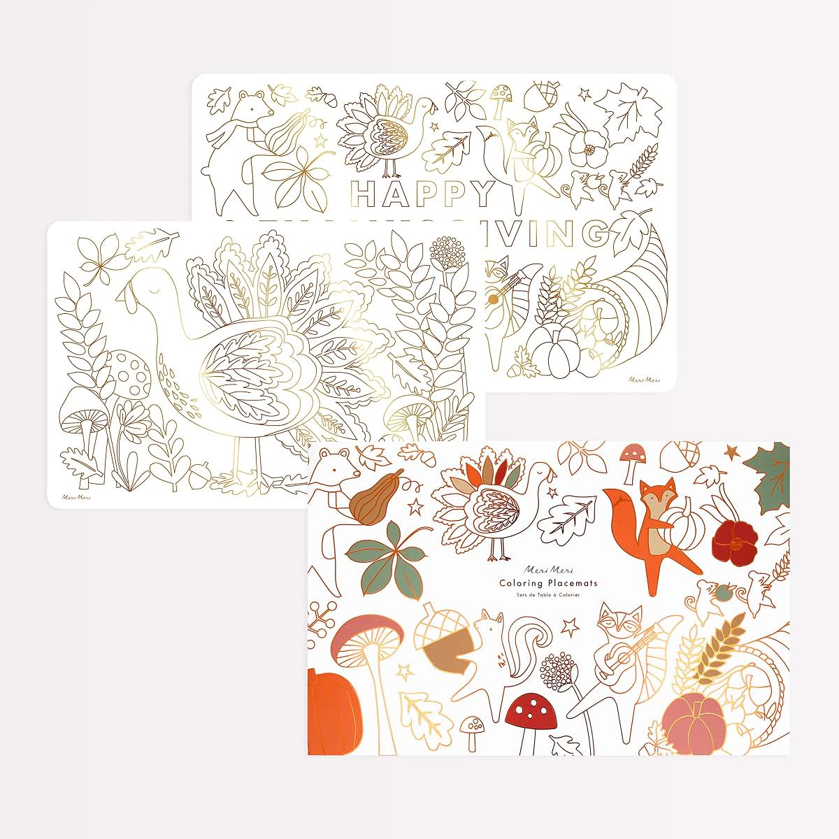 Meri Meri Thanksgiving Coloring Placemats (Pack of 8)
