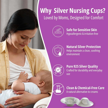 M7G Silver Nursing Cups 925 Silver Nickel Free
