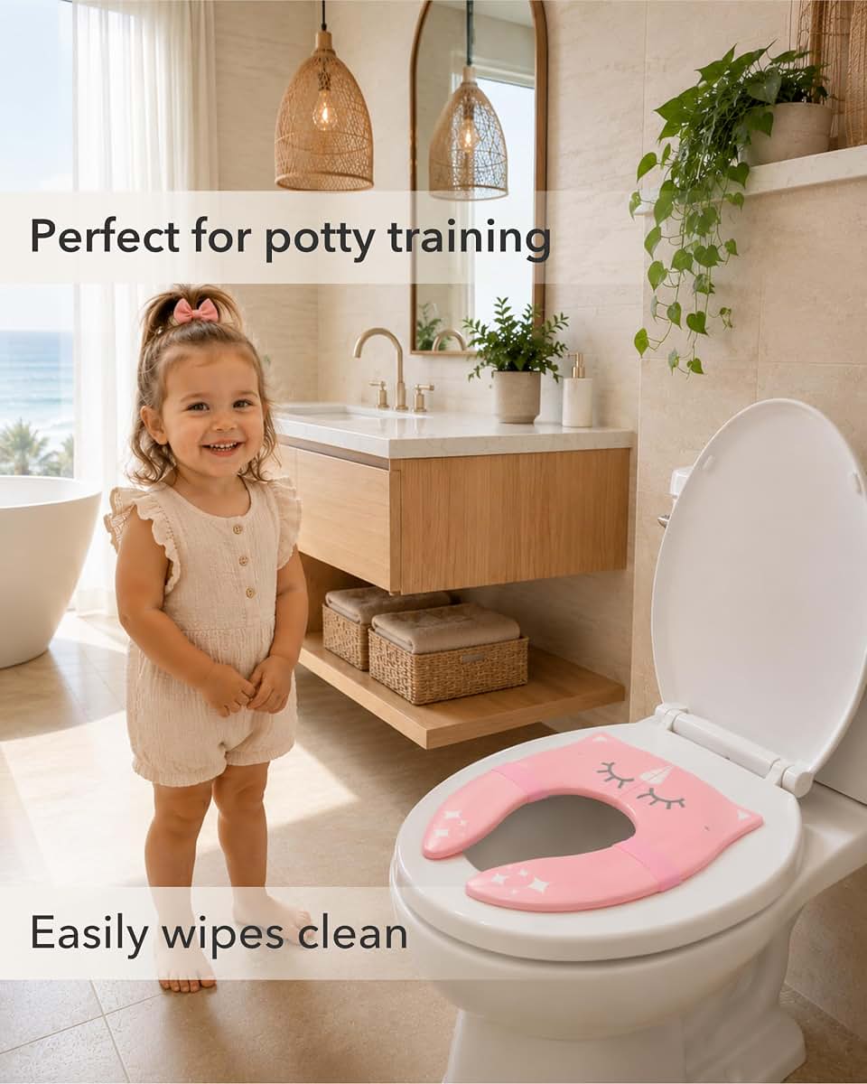 Hippypotamus Travel Potty Seat for Toddler - No-Pinch Folding Potty Training Seat - Non-Slip Silicone Grips - Includes (photo 4)