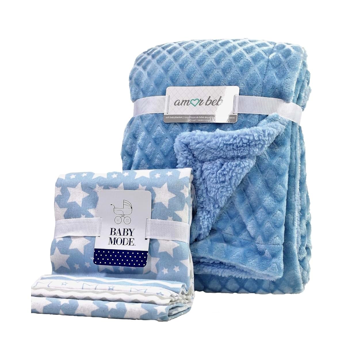 RTE 3 Stories Trading Company 5 Piece Baby Blanket Gift Set Pink (photo 2)