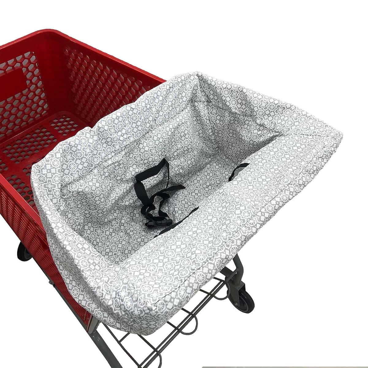 Hivvi Portable 2-In-1 Grocery Cart And High Chair Cover - White Snowflake