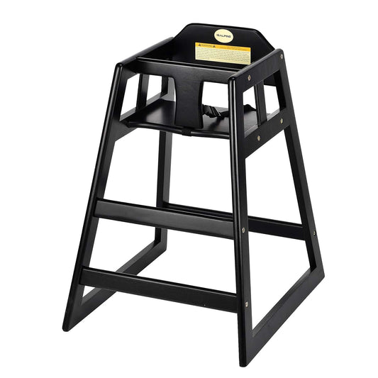Alpine Wooden Restaurant High Chair for Babies and Toddlers W Safety Strap