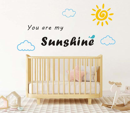 You Are My Sunshine Quote Vinyl Wall Decal Art for Kids Bedroom Decor