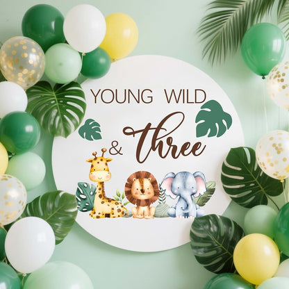 Four Ever Sweet Young Wild & Three Decal Sign Jungle Animal Theme