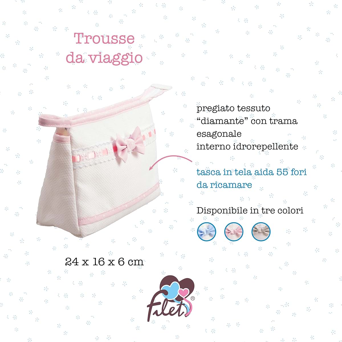 Agofil Baby Travel Bag with Aida Cloth Insert for Accessories