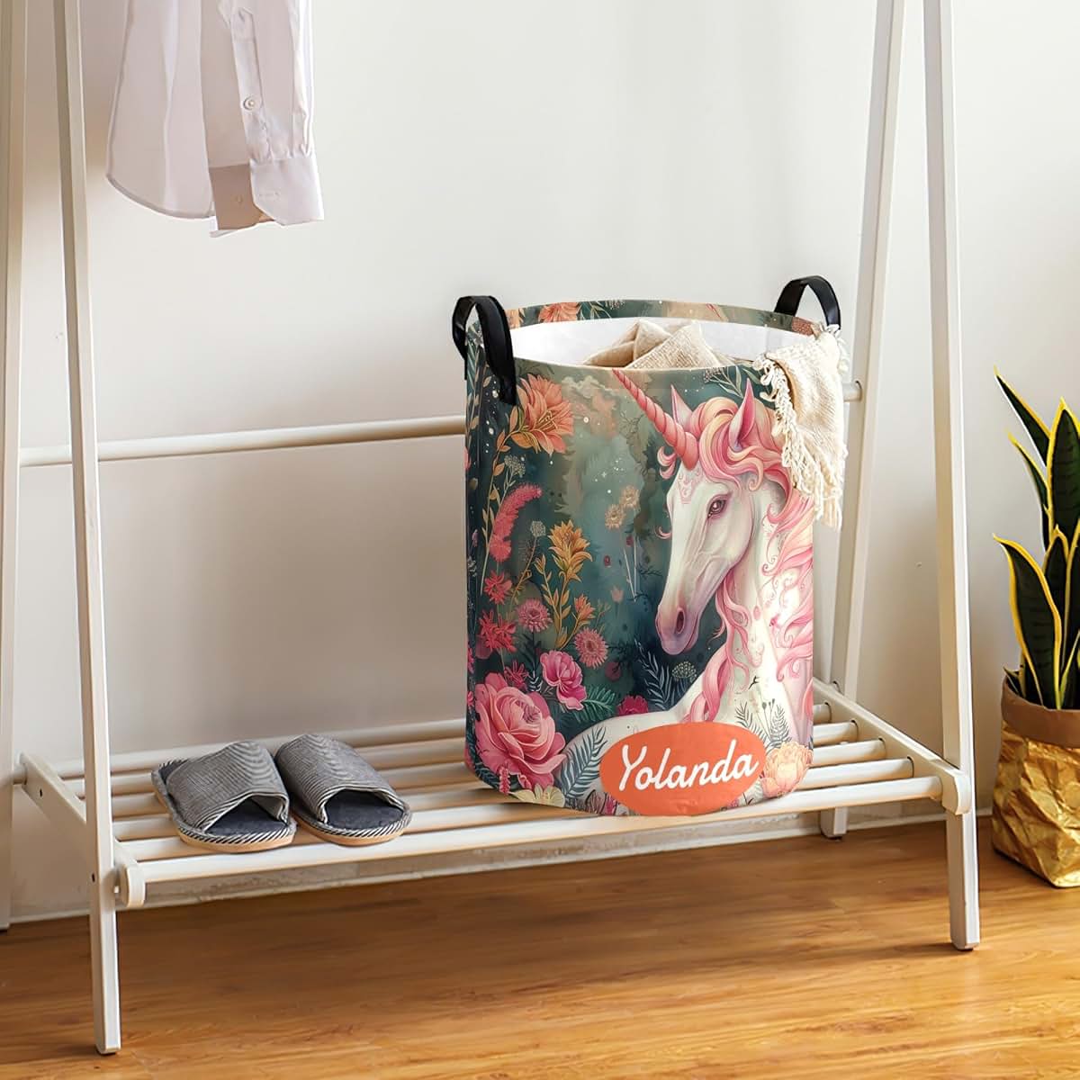 Esthqetic Personalized Kids Laundry Basket with Unicorn Design (photo 3)