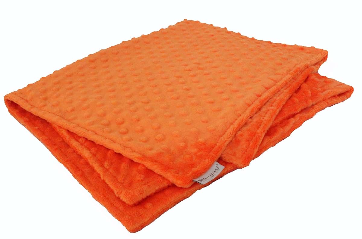 Meg Original Baby Blanket, Double-Sided Orange Minky Dot