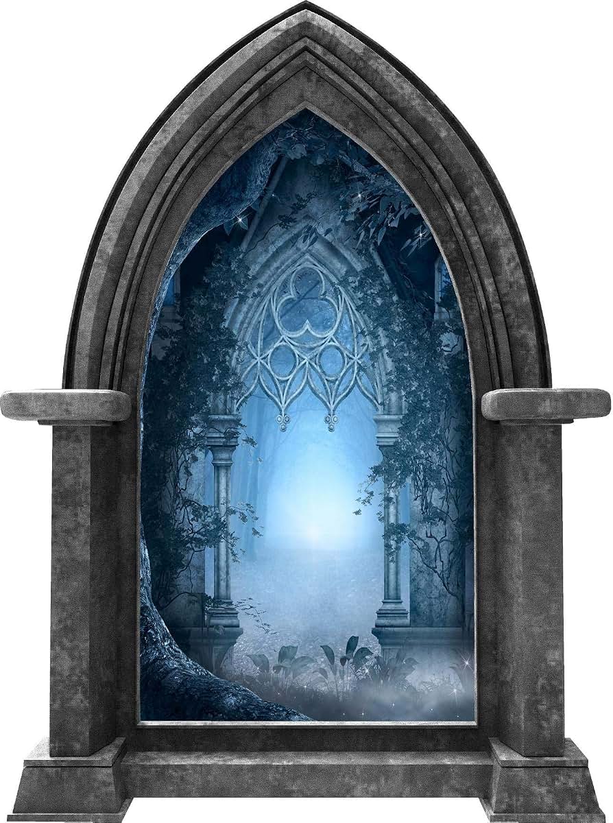 Castle Scape Blue Fantasy Forest Path Wall Decal Sticker