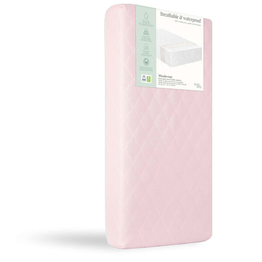 Evolur Wondernap Baby Mattress in Pink, Fits All Standard Cribs and Toddler Beds, Dual Sided Support, Green Guard Gold