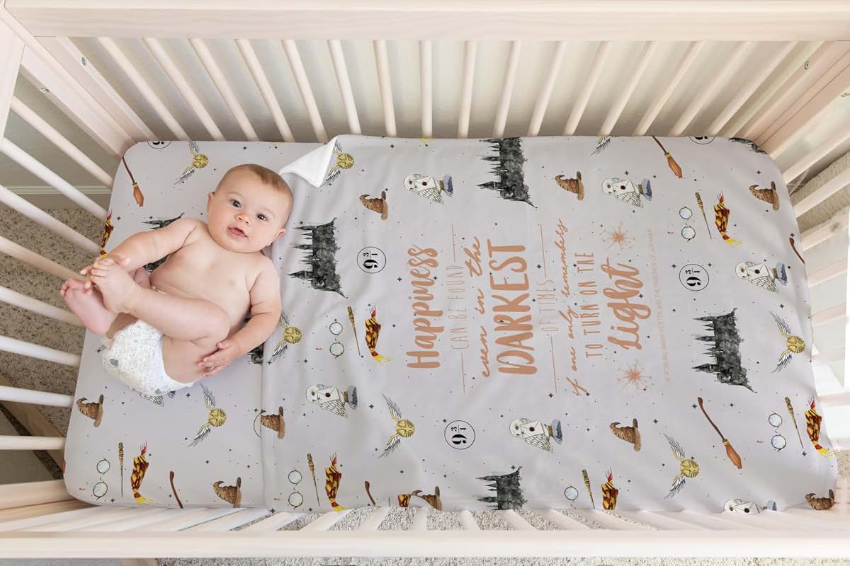 The BookTales Harry Wizard Nursery Crib Set, Harry Wizard Crib Sheet, Harry Wizard Pillow Case, Harry Wizard Baby (photo 2)