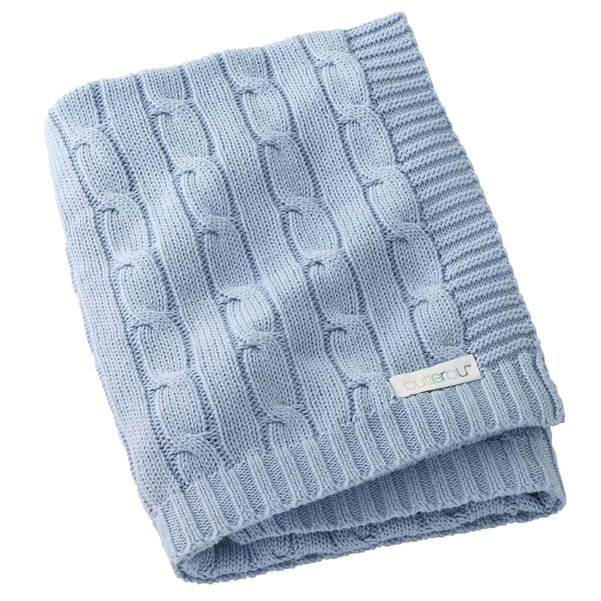 Butterblu Sparrow Sweater Knit Blanket, 100% Organic Cotton, 30x40 Inch