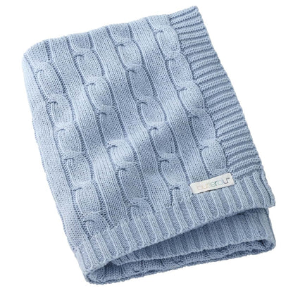 Butterblu Sparrow Sweater Knit Blanket, 100% Organic Cotton, 30x40 Inch
