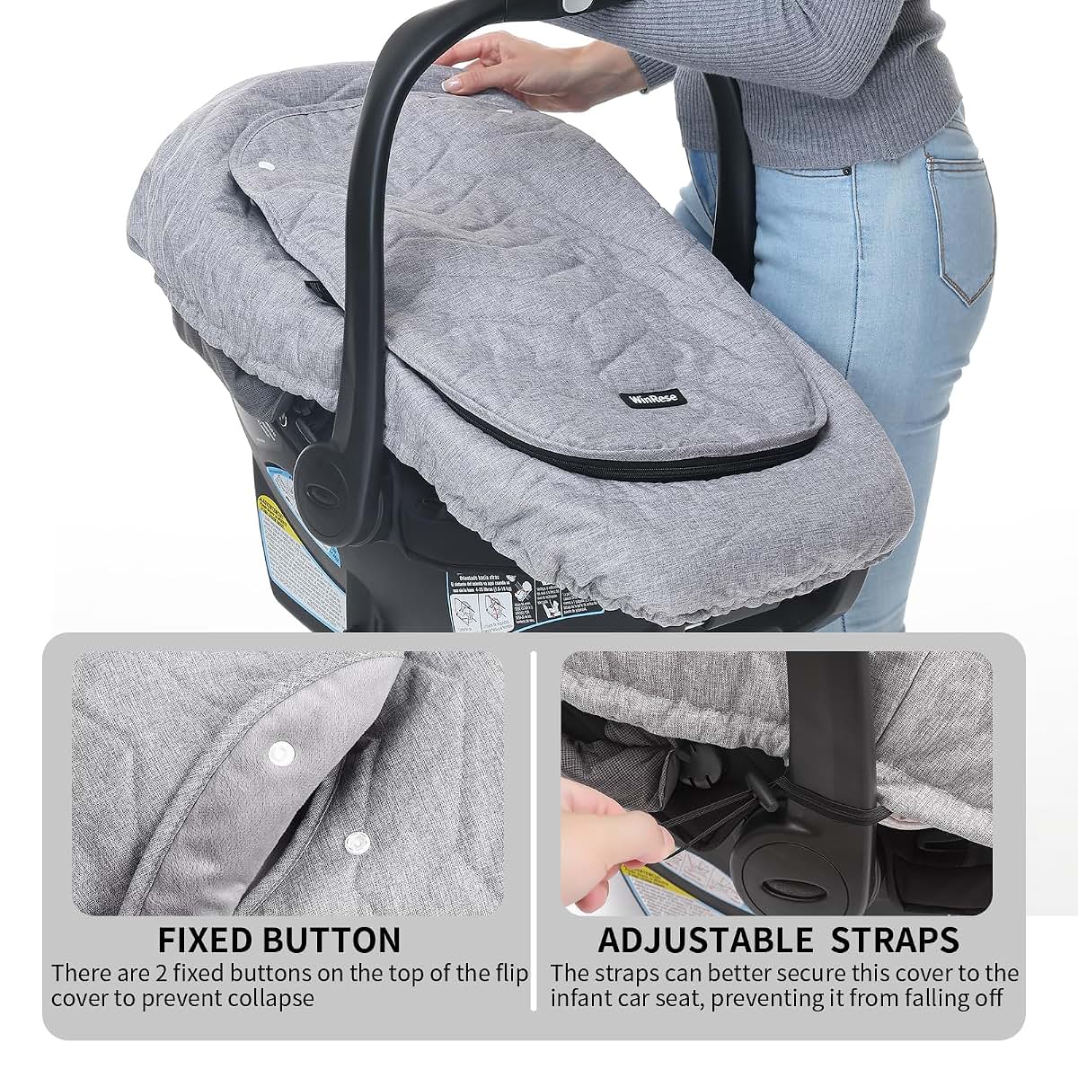 Universal Car Seat Canopy Cover for Infant Carriers and Strollers