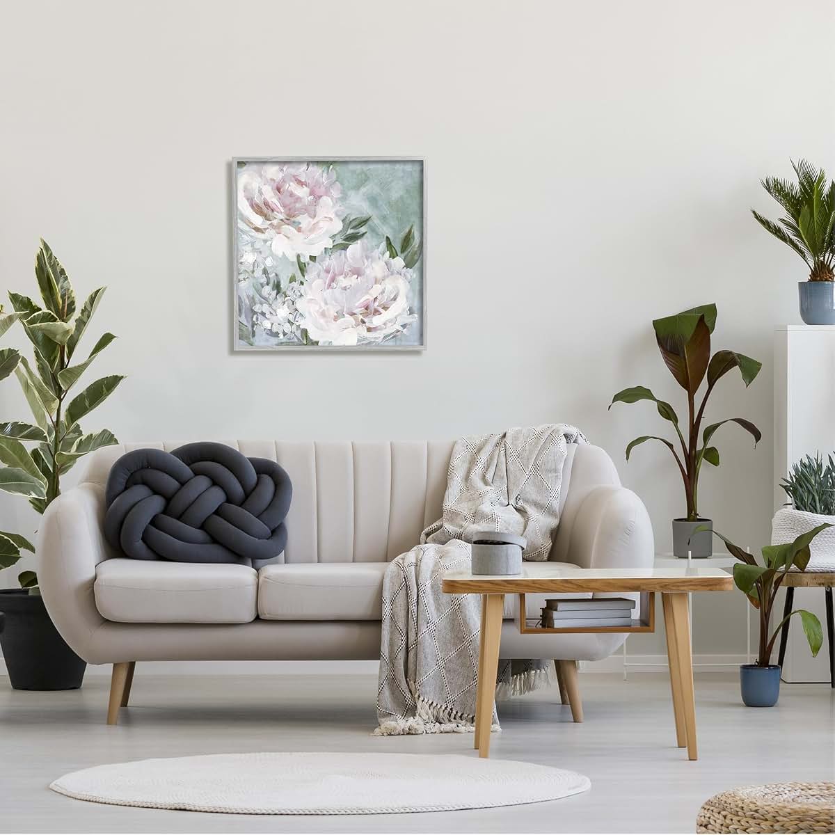 Stupell Industries Fluffy Pink Peonies Framed Giclée Print 24 X 24 Inch Ready To Hang