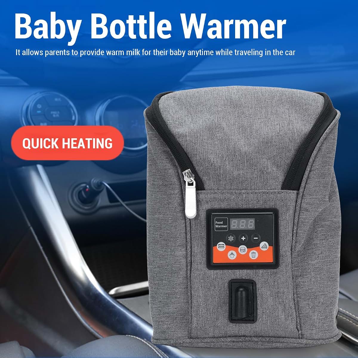 Fockety Portable Bottle Warmer, Adjustable Temperature Cordless Baby Milk Bottle Warmer Insulated Baby Bottle Warmer (photo 2)