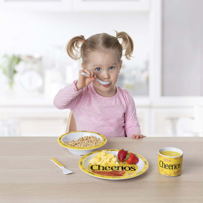 SCS Direct Cheerios 5pc Kids Plates Mealtime Feeding Set, Toddlers Dinnerware Dish Set (photo 2)