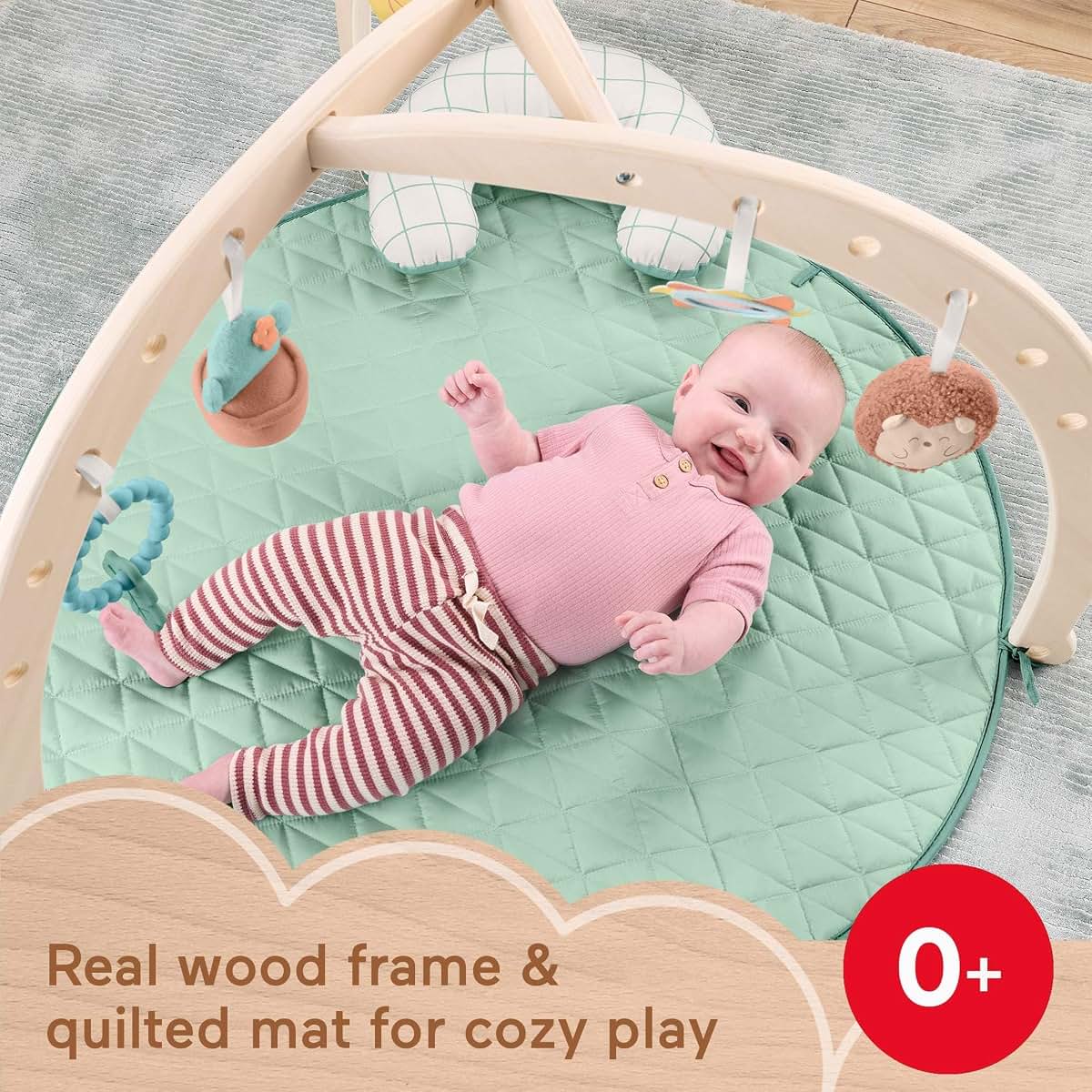 Fisher-Price Wood Baby Playmat Lay & Play Deluxe Activity Gym