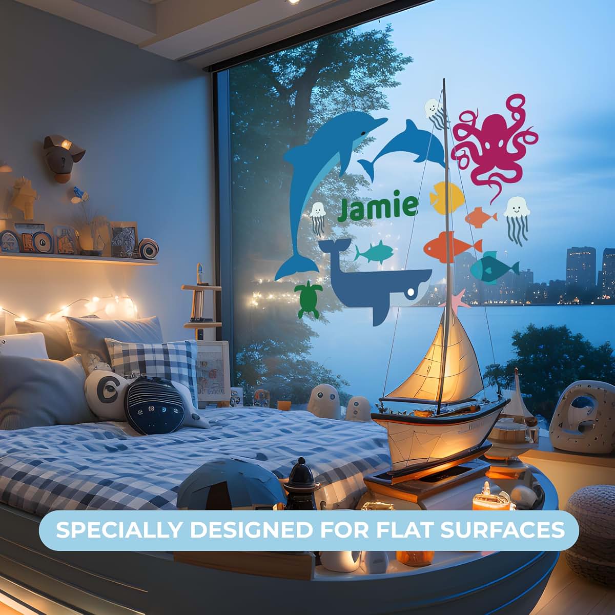 Cryptonite Custom Name Sea Animals Wall Decal For Nursery Decor