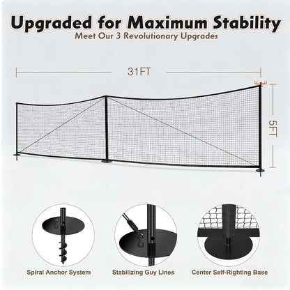 Driveway Guard Barricade Net - HDPE 5Ft High, 31/41Ft Sizes