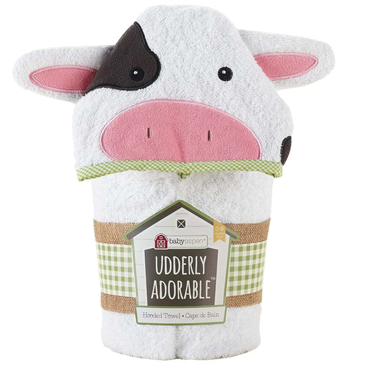 Baby Aspen Utterly Adorable Cow Hooded Towel And Baby Robe