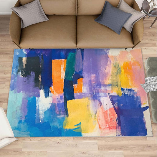 HYGIUID 4x5 Color Graffiti Area Rug - Modern Kids Carpet