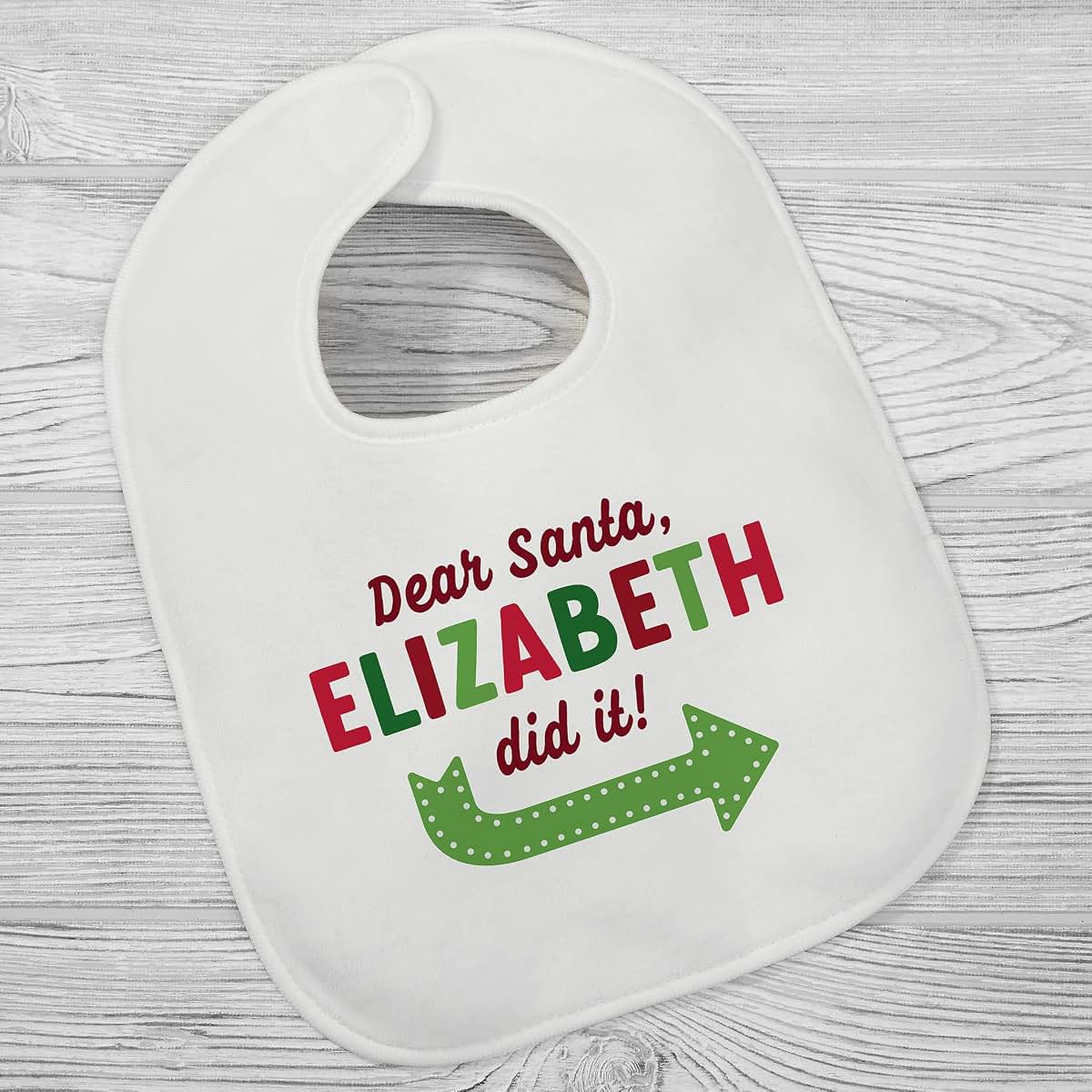 Personalization Universe They Did It Personalized Christmas Baby Bib (photo 2)