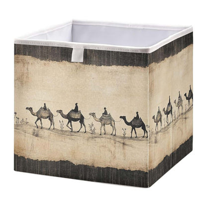 Fugidog Desert Camels Collapsible Fabric Storage Cube Bin