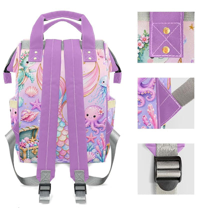 Joyestore Custom Mermaid Diaper Backpack Mom Baby Bag for New Parent Gift (photo 4)