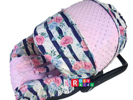 Rosy Kids 7pc Baby Boy Baby Girl Whole Set of Infant Car Seat Cover Canopy Hat Nursing Scarf, 01AT02