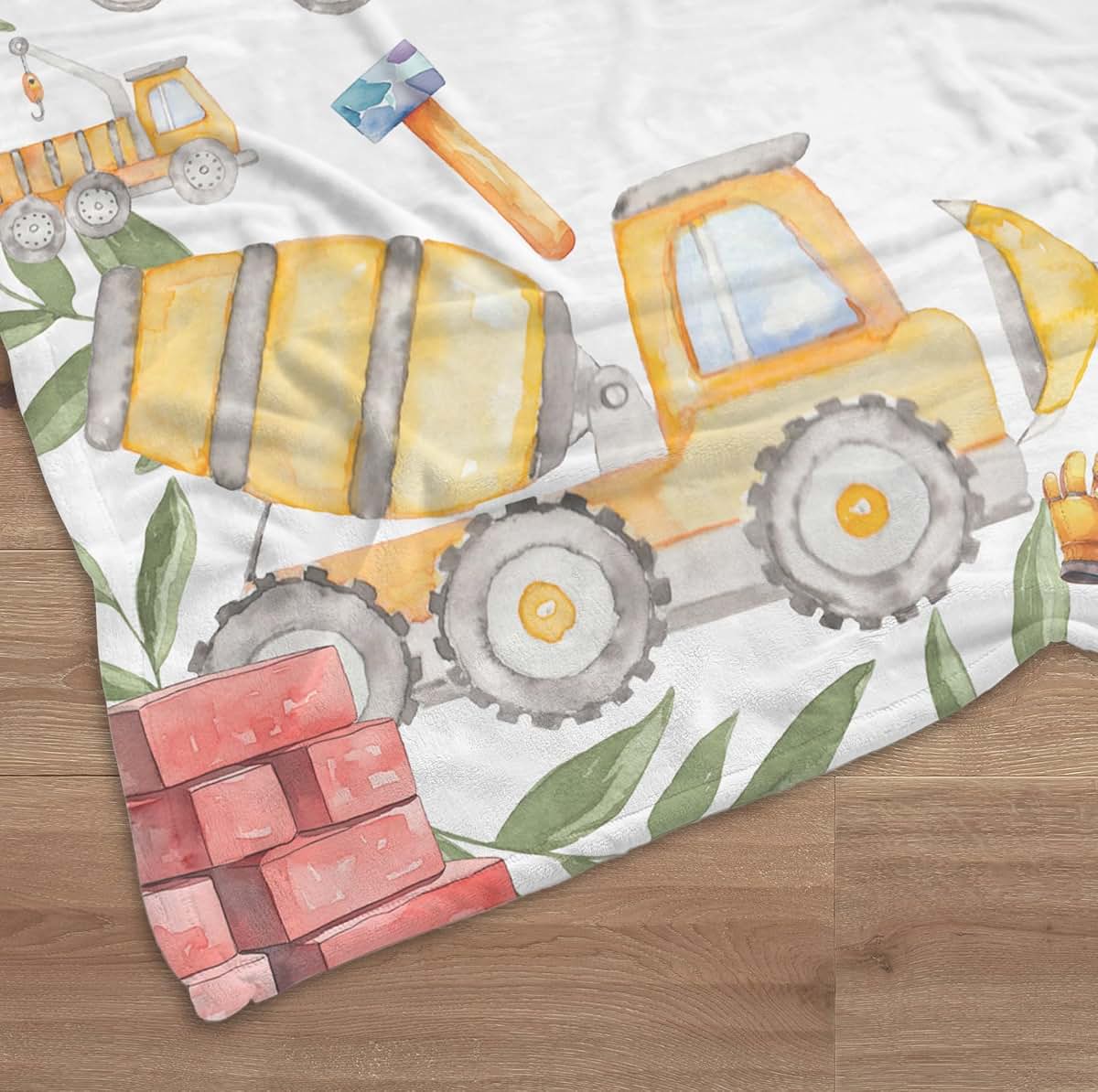 UnoCo Construction Truck Milestone Personalized Baby Blanket