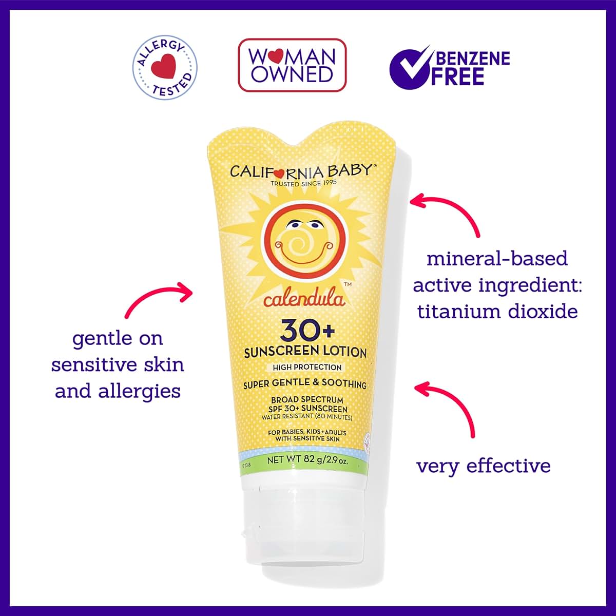 California Baby Calendula SPF 30+ Sunscreen for Face and Body