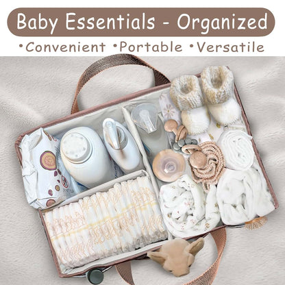 KIDSco. Baby Diaper Caddy Portable Storage Organizer with Compartments for Nursery and Travel