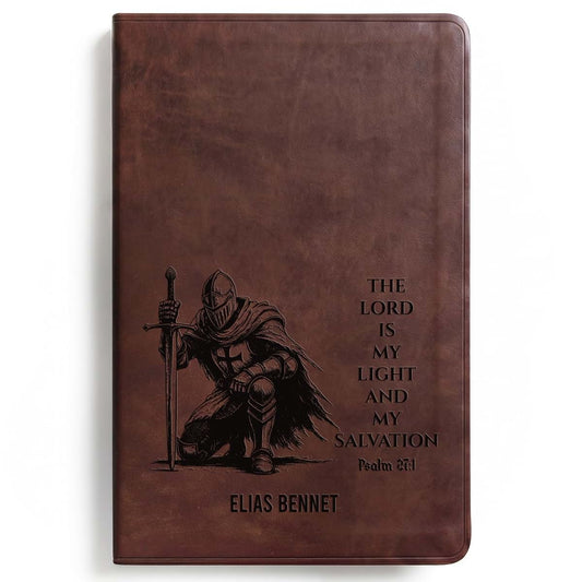 Printualist Personalized ESV Gift Bible for Men with Knight Design Brown TruTone
