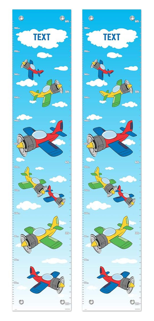 Personalization Mall Personalized Gifts Any Text Airplane Prop Plane Decor Growth Chart - 2-Pack