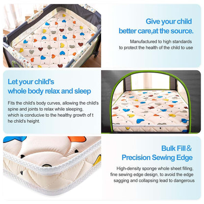 BabyOneStop Pack and Play Mattress with Heart Pattern, 38 x 26 Inches