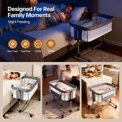 Cheermomo Baby Bassinet Bedside Sleeper