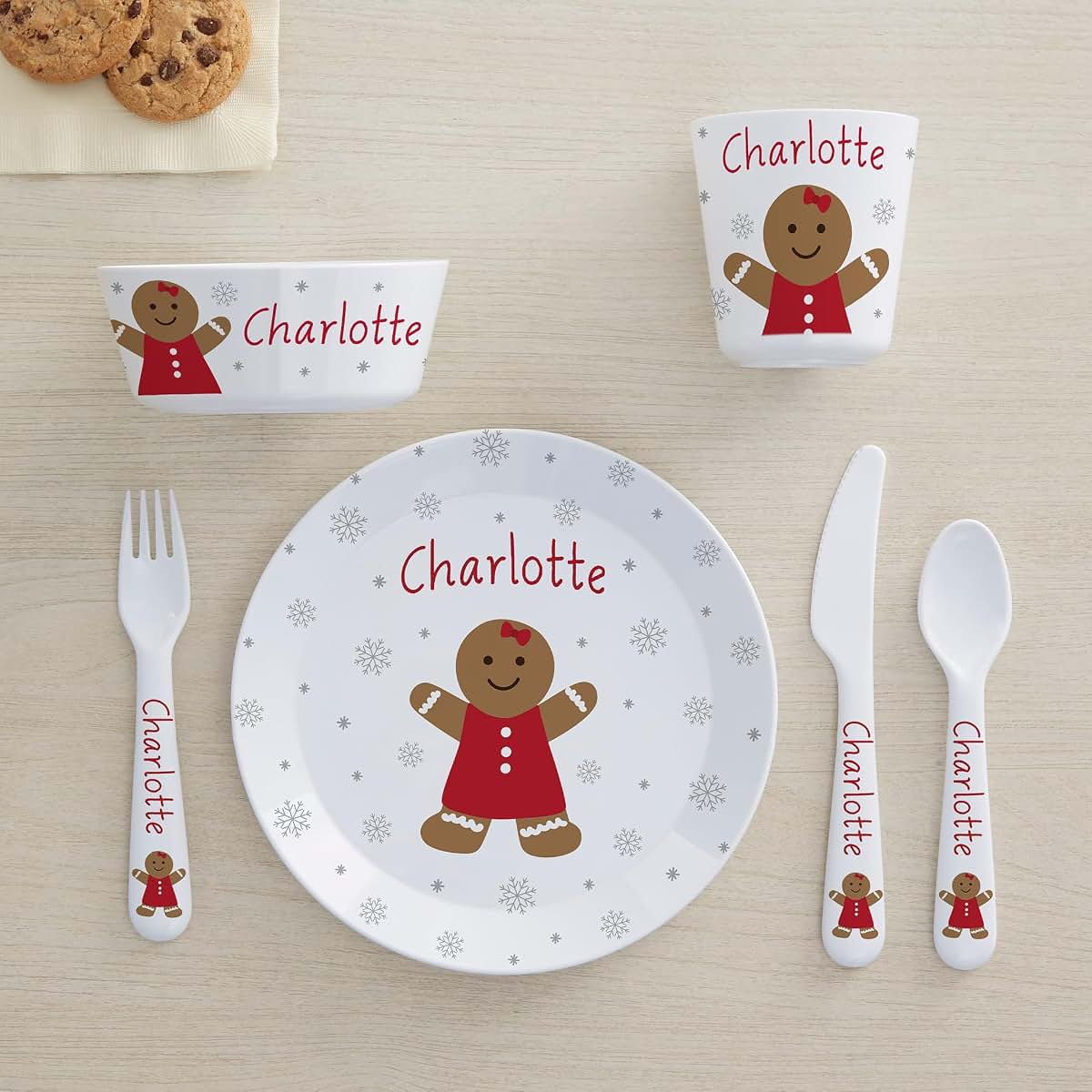 Personalization Universe Christmas Characters Personalized Kids Plate (photo 4)